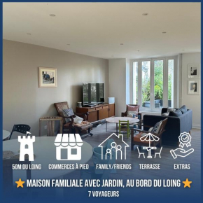 Maison familiale-jardin-50m du Loing-tout à pieds
